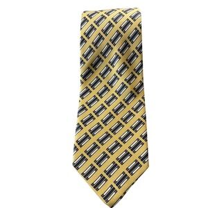 Robert Talbott‎ Parisian Yellow Blue Geometric Silk Necktie Mens